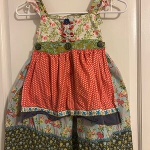 Matilda Jane Red and Green Floral Kids Dress